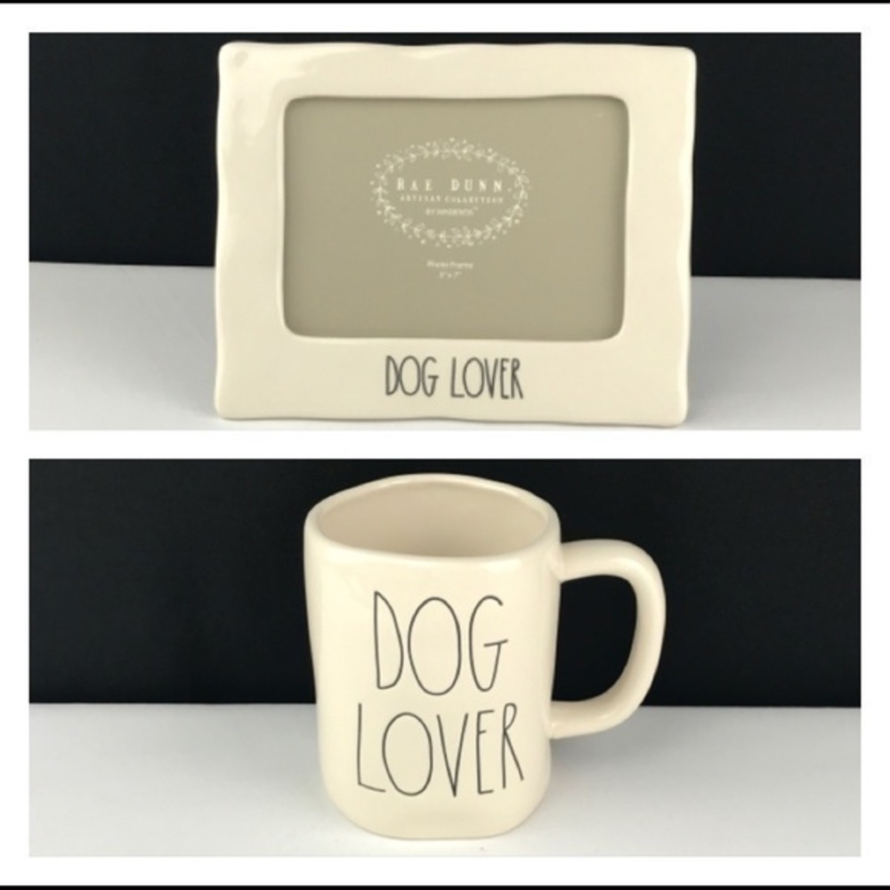 Rae Dunn, ‘Dog Lover’ Frame/Mug bundle. 5“x7“ frame. NWT